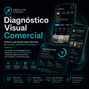 Portada del Diagnóstico Visual Comercial de Impulso Visual, servicio para revisar la presencia visual y comercial de un negocio.