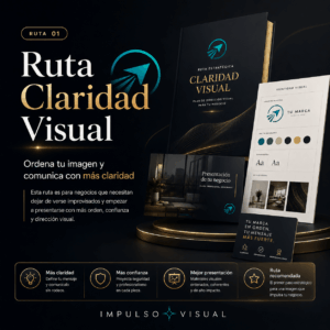 Portada del servicio Ruta Claridad Visual de Impulso Visual, una ruta estratégica para ordenar la imagen de un negocio y comunicar con más claridad.