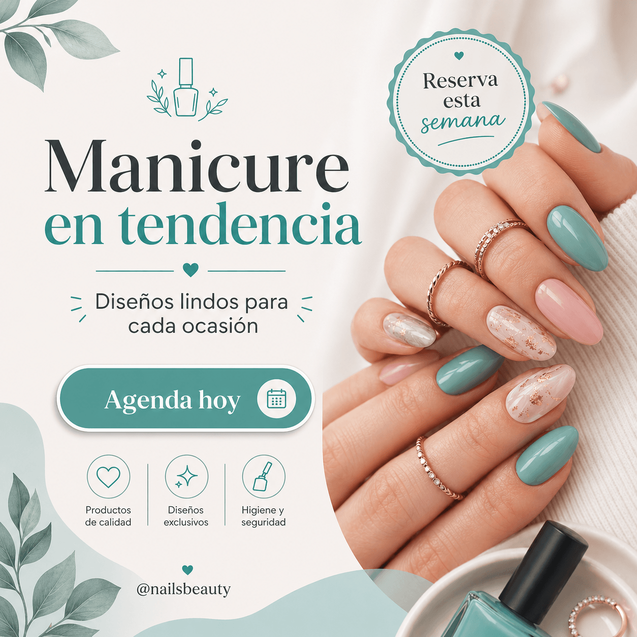 Diseño promocional para uñas y manicure