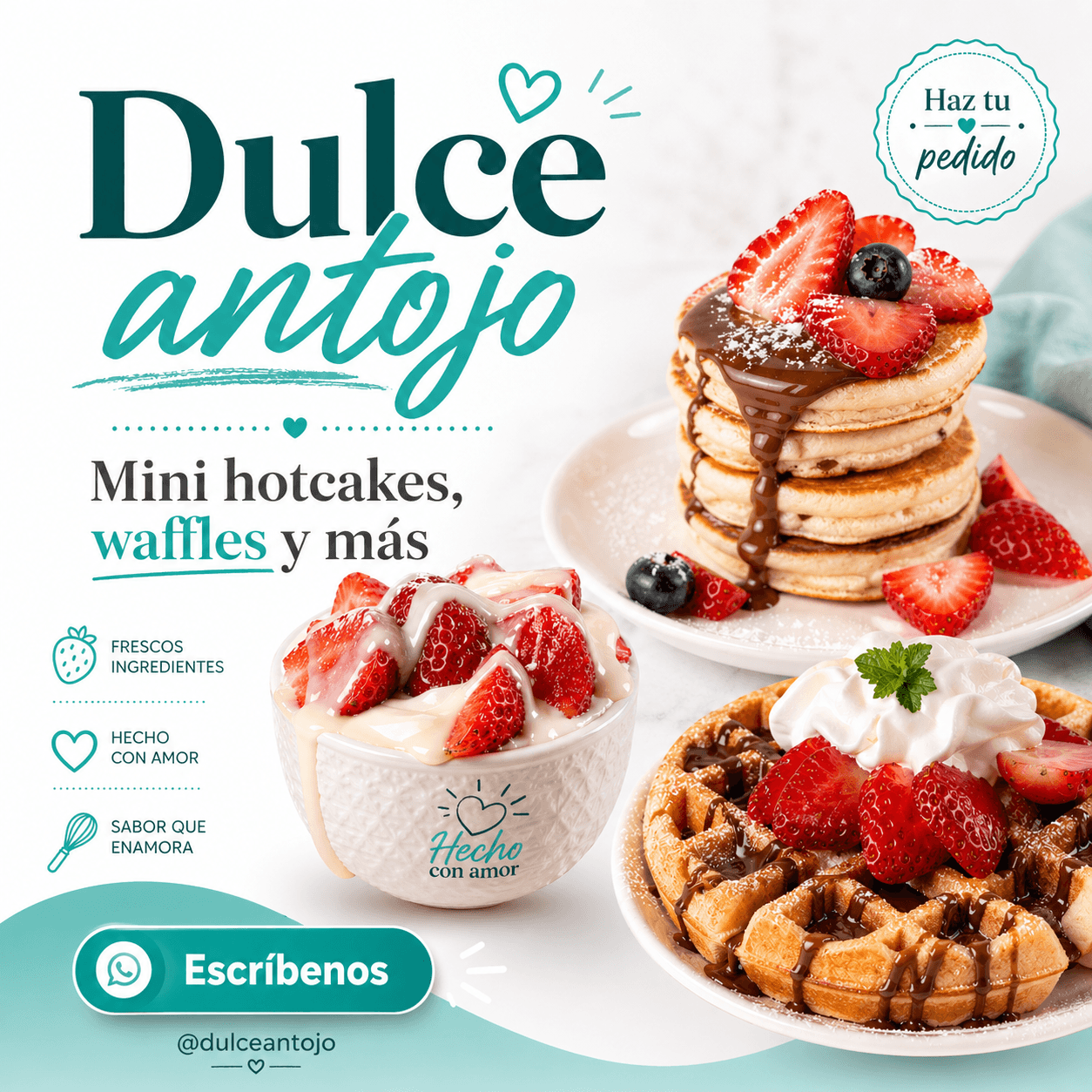 Diseño promocional para postres y antojos