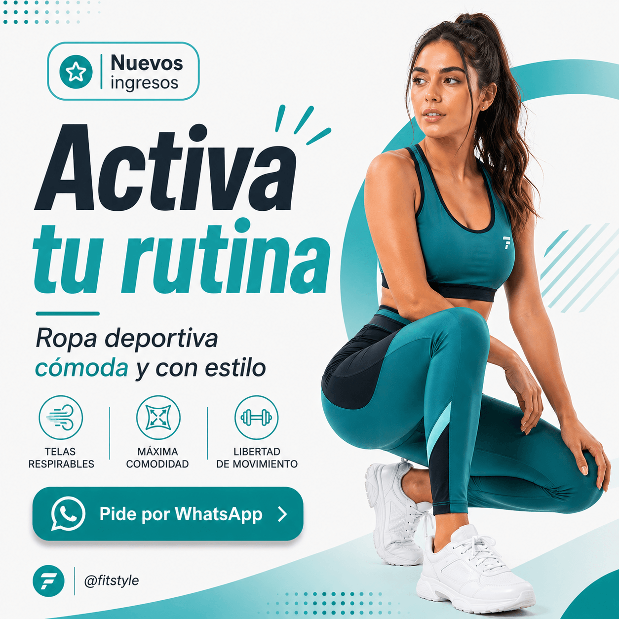 Diseño promocional para ropa deportiva