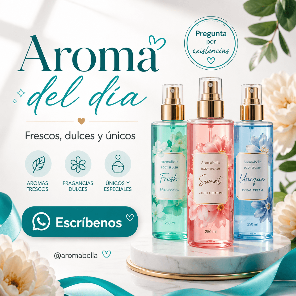Diseño promocional para perfumes y body splash